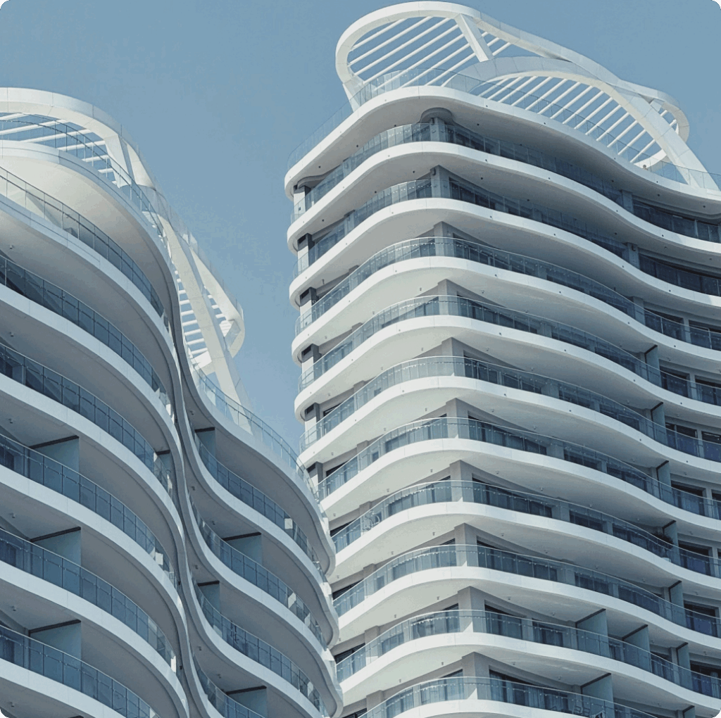Modern luxury apartment buildings in Cyprus, representing real estate asset protection under a Cyprus international trust structure.
