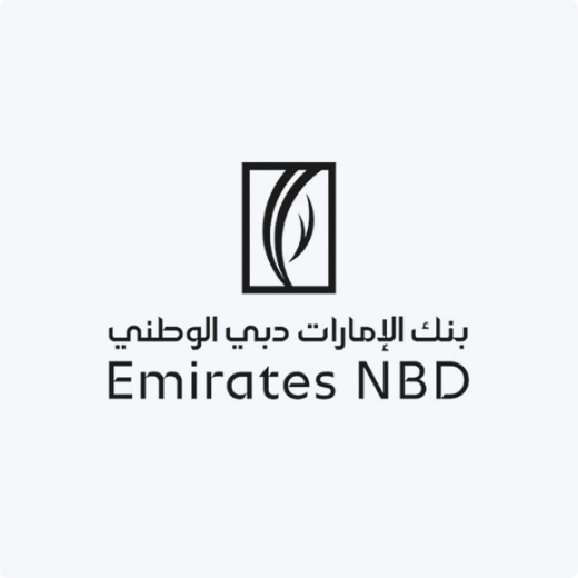 Emirates NBD logo, representing premium corporate and high-net-worth banking services in Dubai.