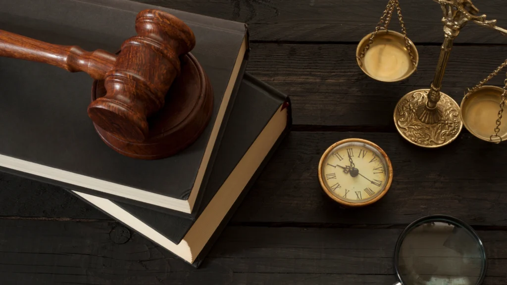many things usually seen in a law firm pictured together
