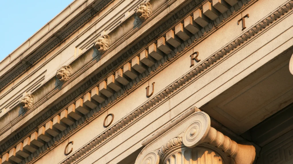 a building with court written on top