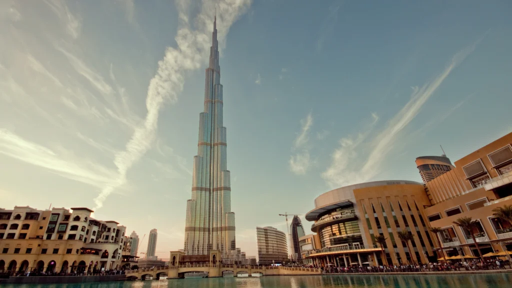 the Burj Khalifa in Dubai, UAE pictured during a beautiful day