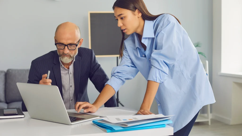 woman supporting a man with work issues