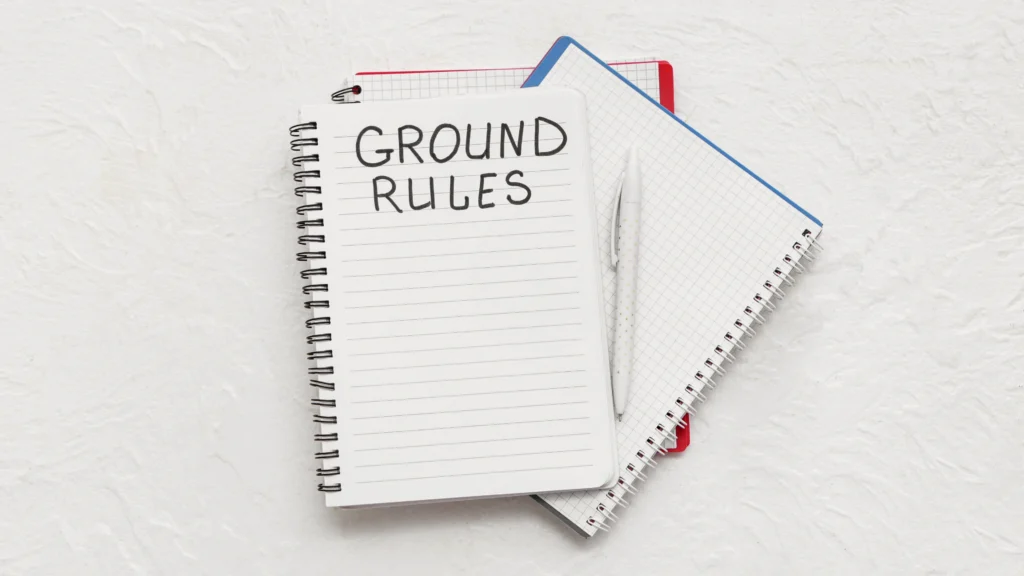 multiple notebooks stacked together that focus on ground rules