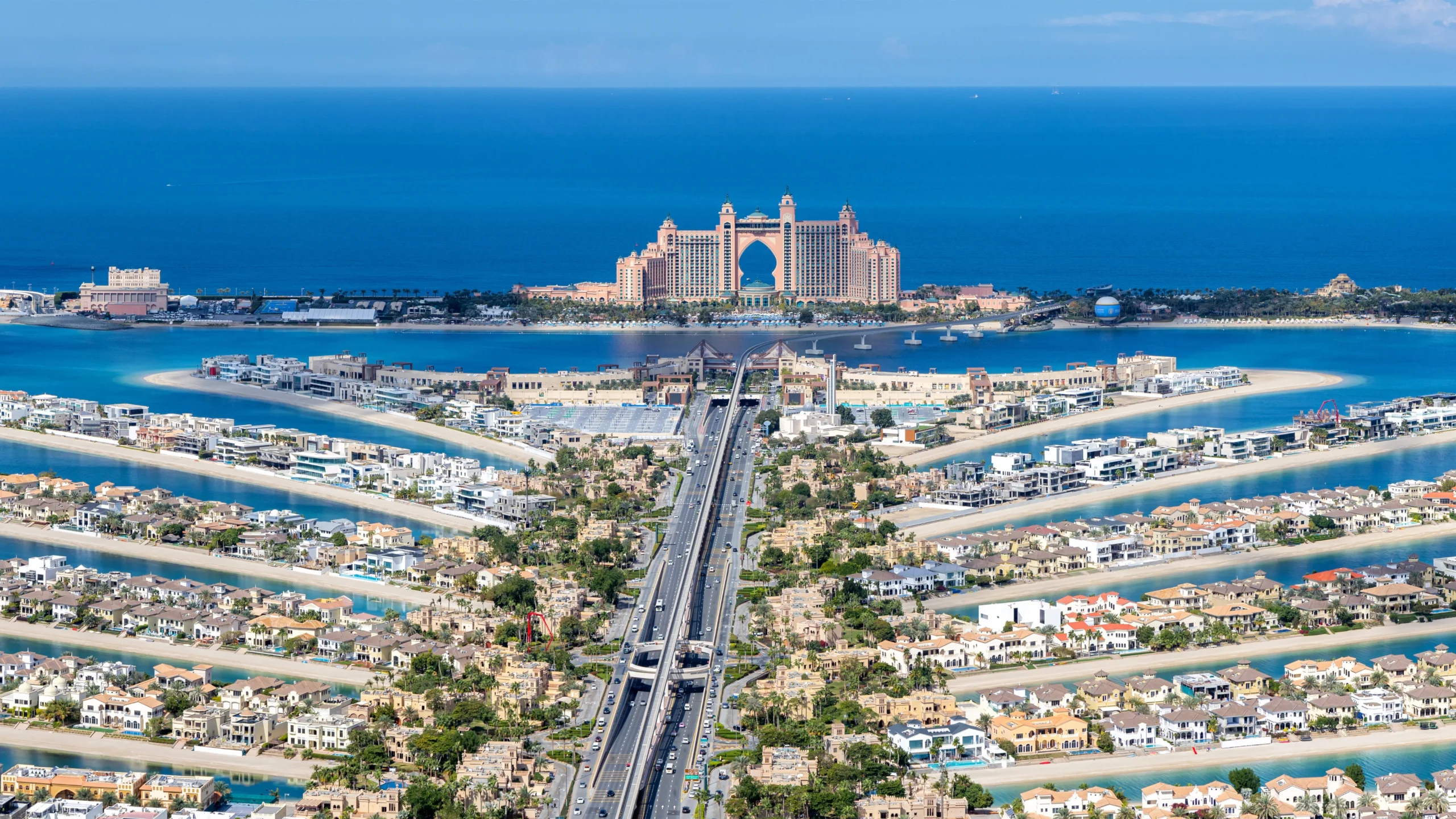 houses, buildings, and roads in Palm Islands